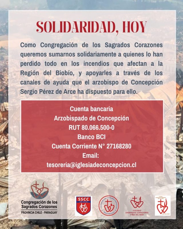 Los SSCC se unen por los damnificados del Biobío